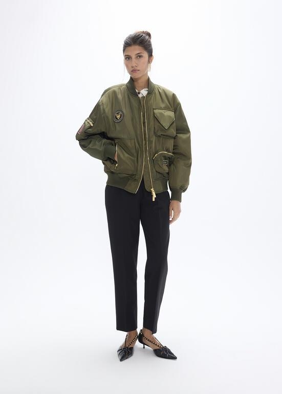 Lola Casademunt Military patch bomber khaki