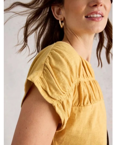 White Stuff Rachel ruche top light yellow