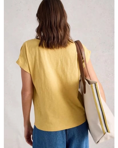 White Stuff Rachel ruche top light yellow