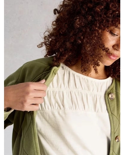 White Stuff Rachel ruche top light yellow