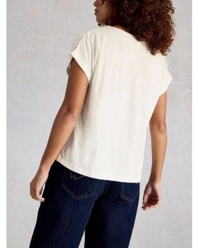 White Stuff Rachel ruche top light yellow