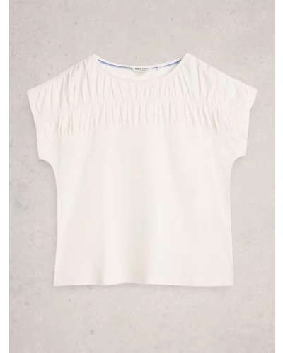 White Stuff Rachel ruche top light yellow