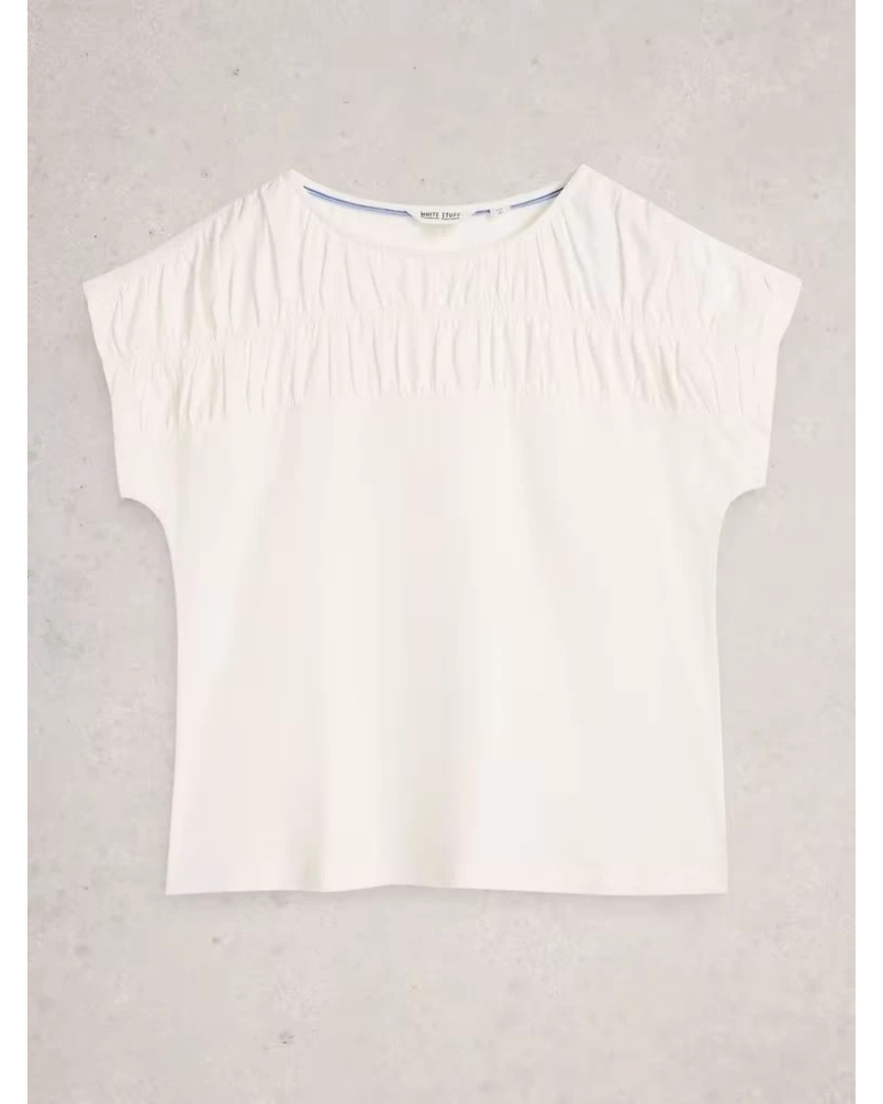 White Stuff Rachel ruche top light yellow