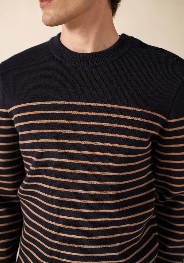 Saint James Binic sailor jumper mari/beig fonc