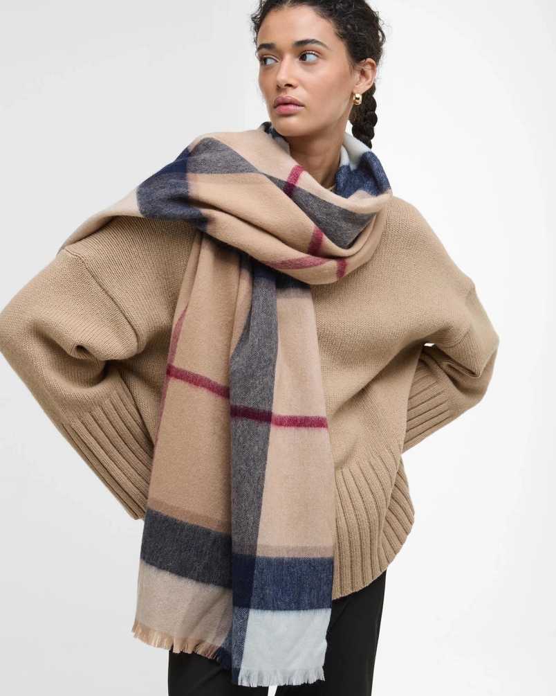 Barbour Rosefield tartan scarf hessian tartan