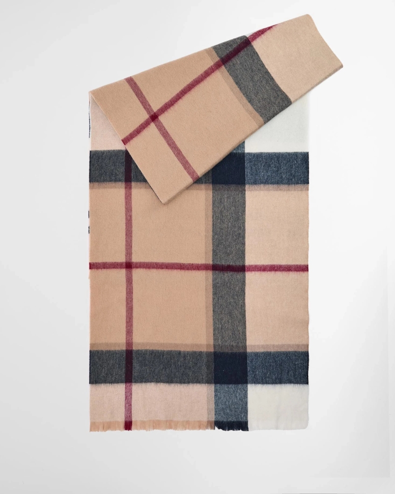 Barbour Rosefield tartan scarf hessian tartan