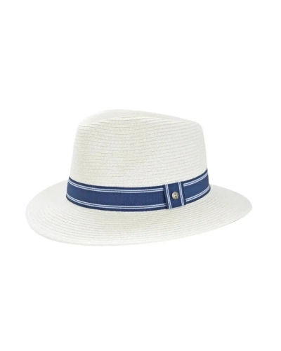 House of Ord Stripe Fedora ivory/navy/white