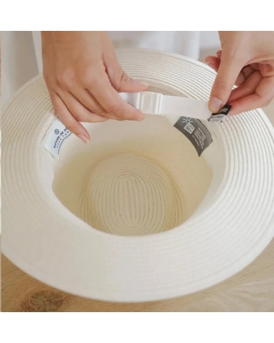 House of Ord Stripe Fedora ivory/navy/white