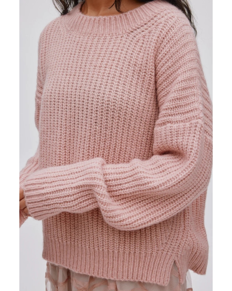Rabens Saloner Hifa cosy sweater pale pink pale pink