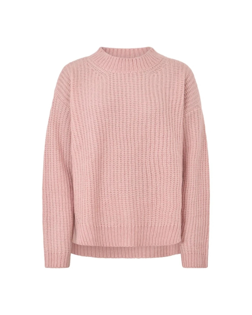 Rabens Saloner Hifa cosy sweater pale pink pale pink