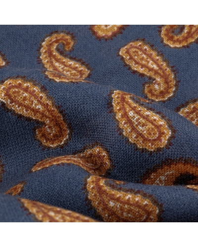 Stetson Scarf wool small paisley navy/brown/beige