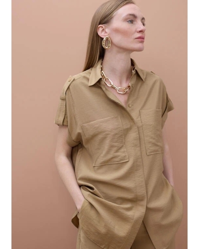 Lola Casademunt Sleeveless shirt with pockets camel
