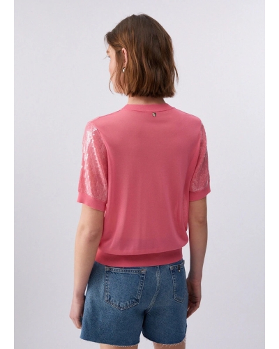 Liu Jo Top with sequins pink pink sequins