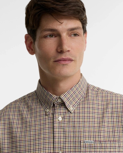 Barbour Farmtown regular fit checked shirt dark bordeaux