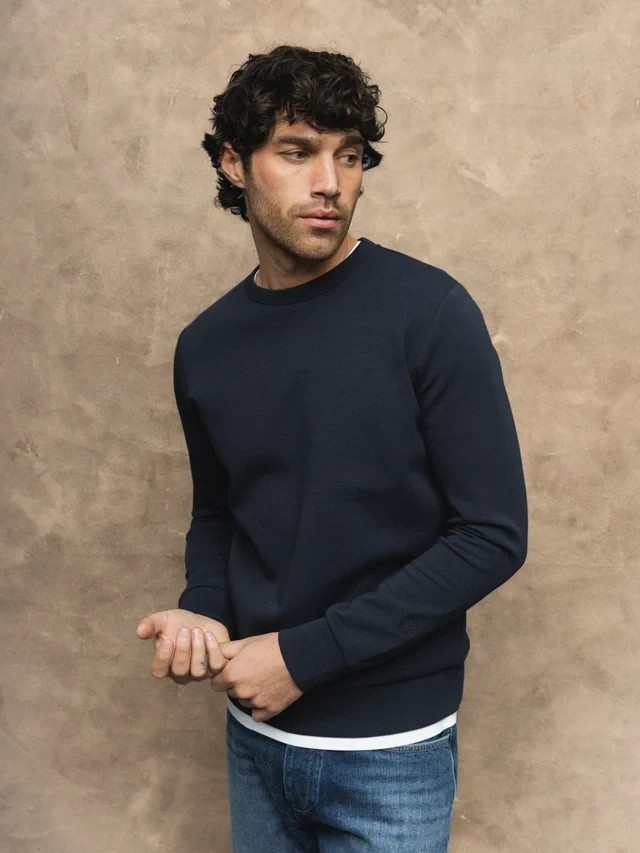 Mos Mosh Gallery Abel Crew Neck Sweat salute navy
