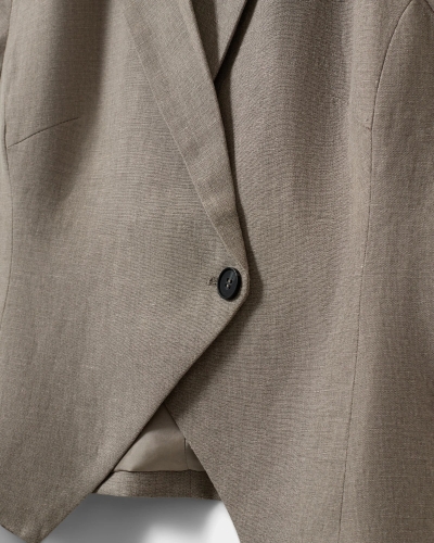 Sofie Schnoor Majse linen mix cap sleeve blazer dark sand