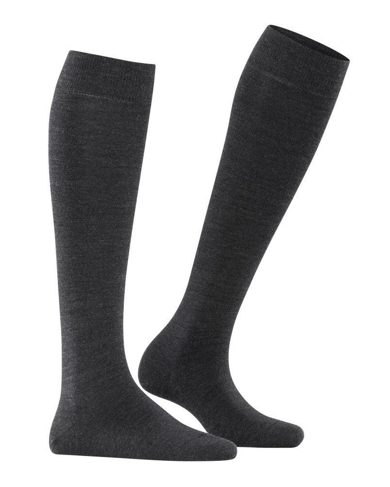 Falke Softmerino dames kniekousen anthra.melange