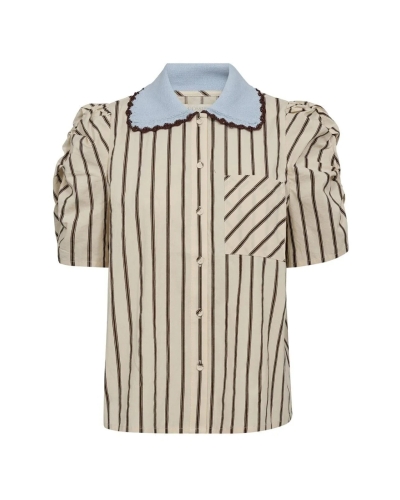 Gossia Mulle Jo blouse off white/brown stripes