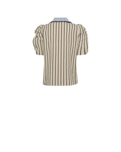 Gossia Mulle Jo blouse off white/brown stripes
