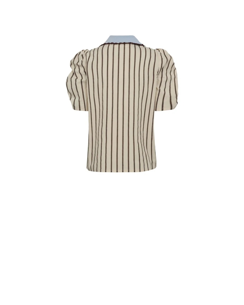 Gossia Mulle Jo blouse off white/brown stripes