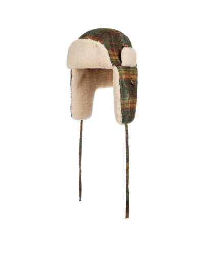 Stetson Bomber cap wool check green/dark orange