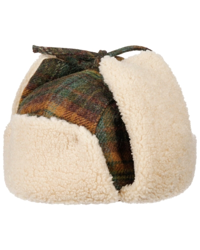 Stetson Bomber cap wool check green/dark orange