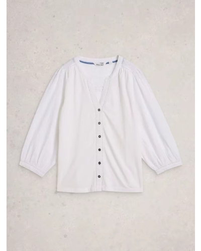White Stuff Daisy dobby top brill white