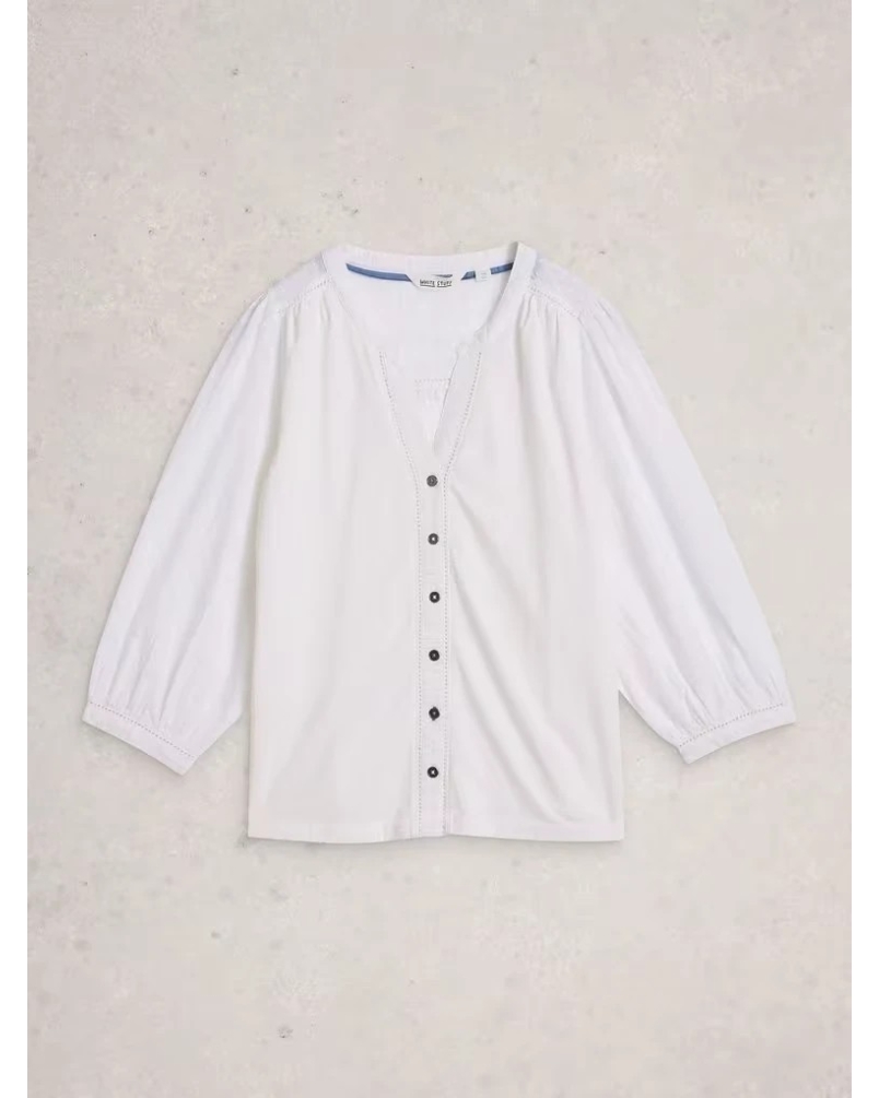 White Stuff Daisy dobby top brill white