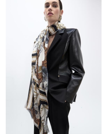 LOLA CASADEMUNT Lola Casademunt Tiger grid scarf