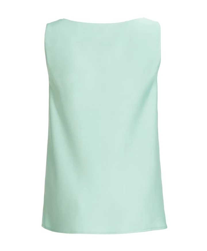 Swing Satin top with waterfall neckline mint green