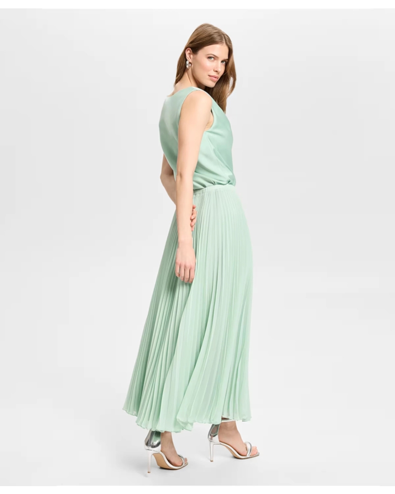 Swing Satin top with waterfall neckline mint green