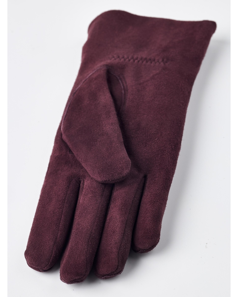 Hestra Elisabeth suede dames handschoenen bordeaux