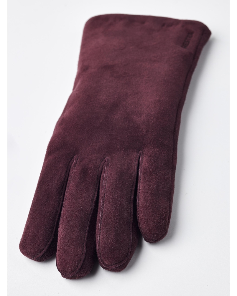 Hestra Elisabeth suede dames handschoenen bordeaux