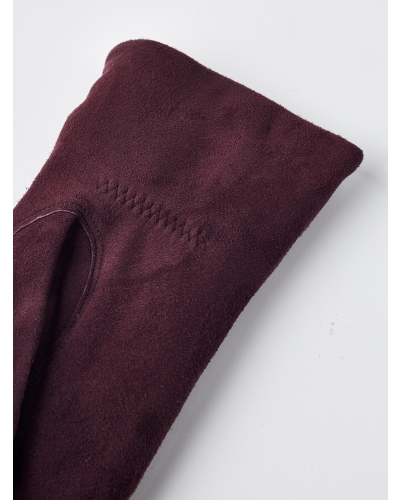 Hestra Elisabeth suede dames handschoenen bordeaux