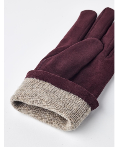 Hestra Elisabeth suede dames handschoenen bordeaux
