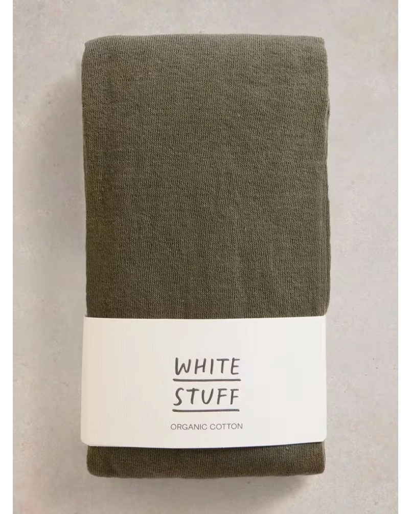 White Stuff Patty plain cotton thights khaki groen