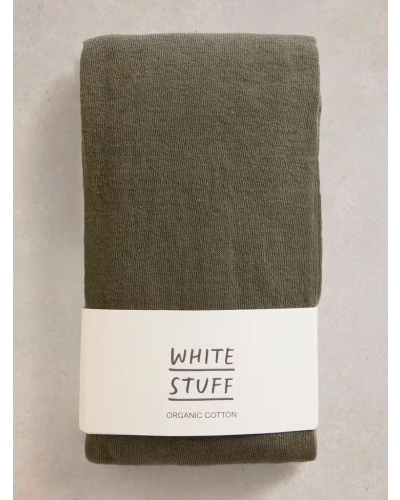 White Stuff Patty plain cotton thights khaki groen