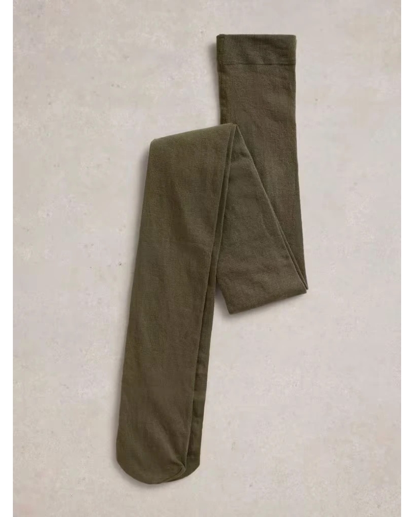 White Stuff Patty plain cotton thights khaki groen