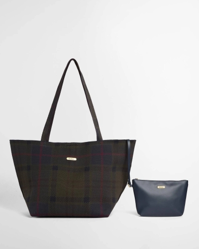 Barbour Layla tartan large tote bag tn43 shadow classic tartan