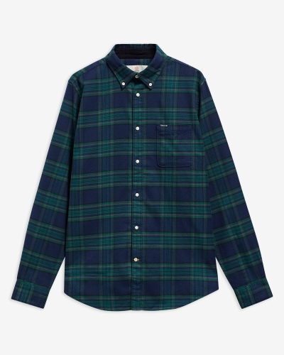Barbour Portdown tailored checked shirt dark navy-2