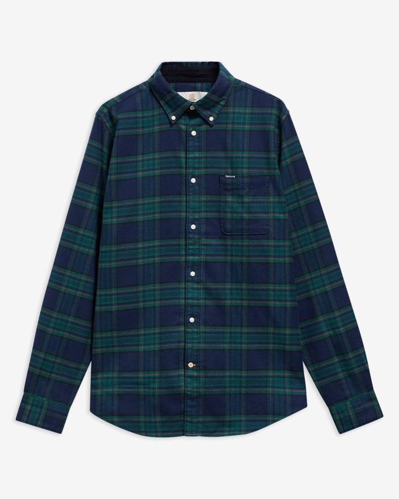 Barbour Portdown tailored checked shirt dark navy-2