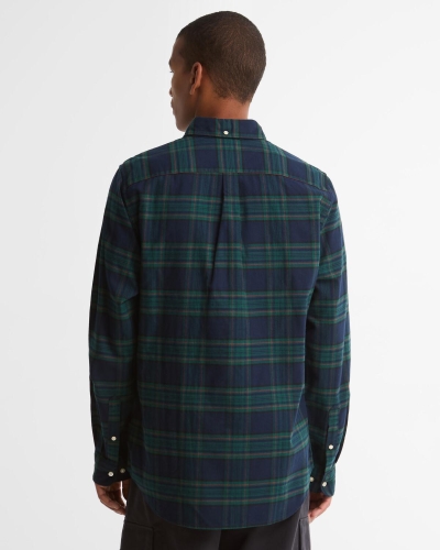 Barbour Portdown tailored checked shirt dark navy-2