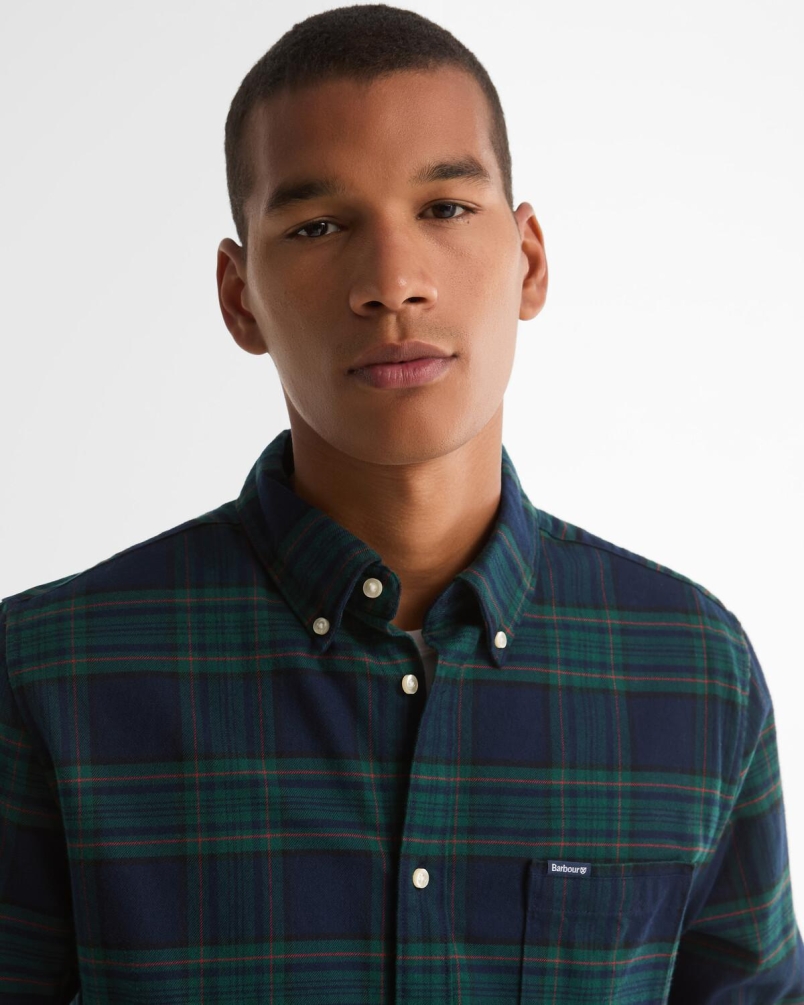 Barbour Portdown tailored checked shirt dark navy-2