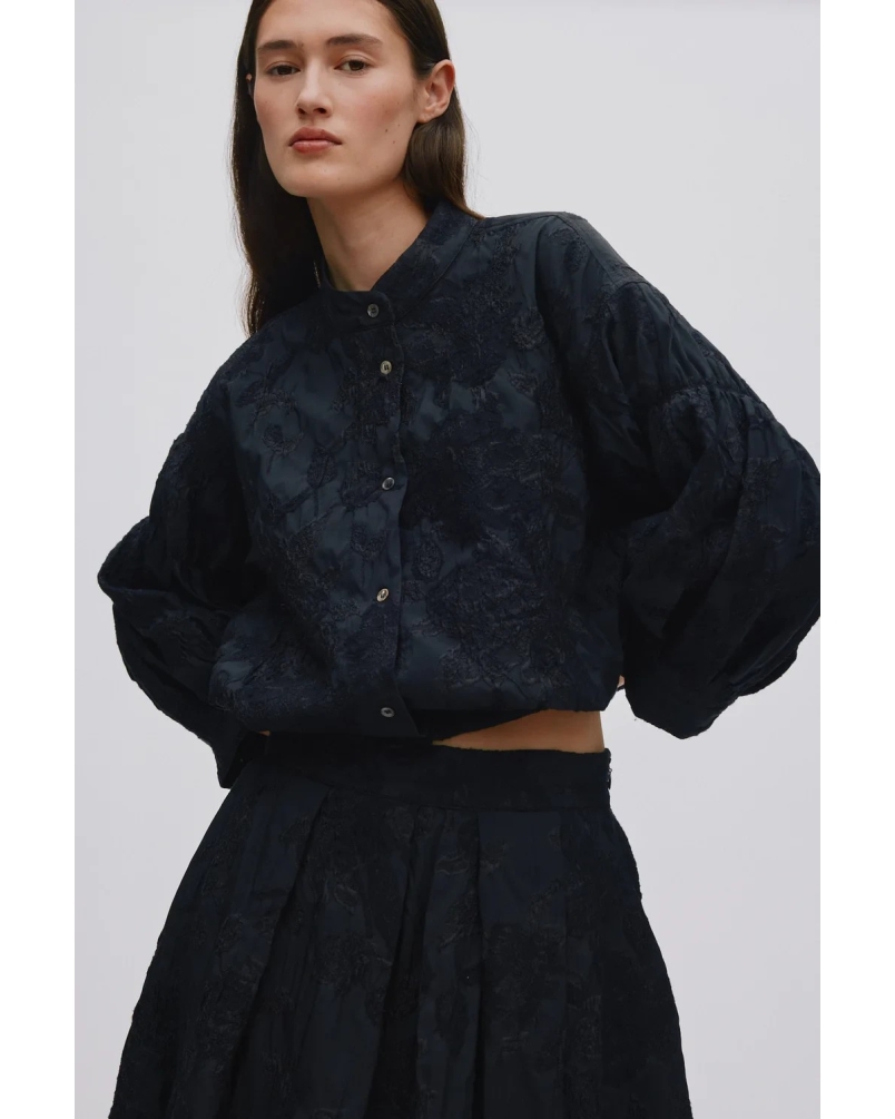 Rabens Saloner Candie jacquard jacket pirate black