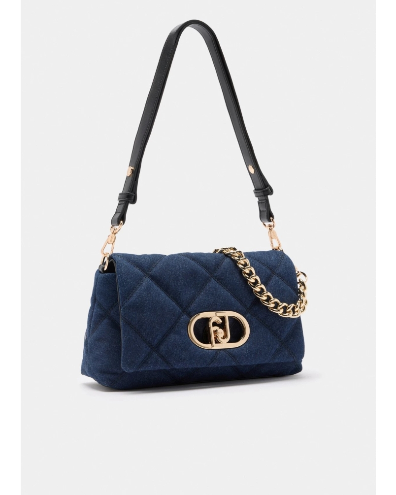 Liu Jo Lapuffy medium bag denim dress blue