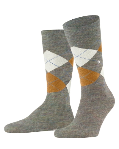 Burlington Edinburgh melange heren sokken seaweed