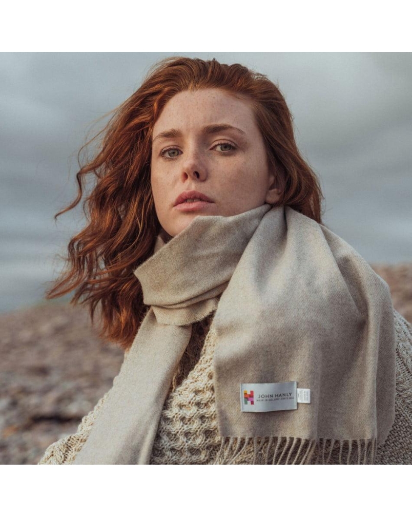 John Hanly Merino luxury wool scarf stone