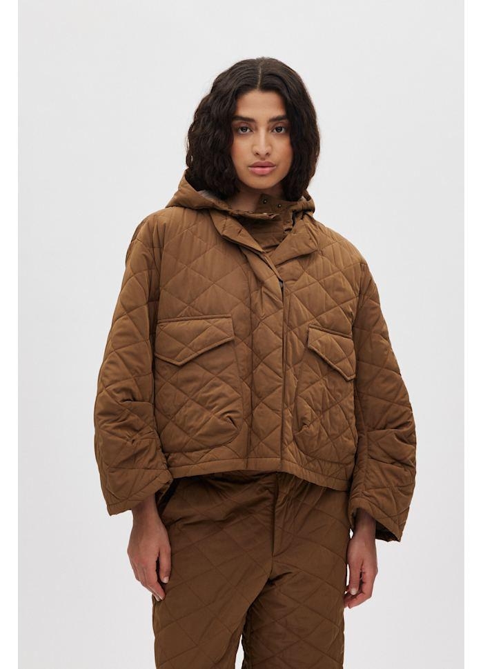 Rabens Saloner Rhea - Tech quilted jacket chestnut