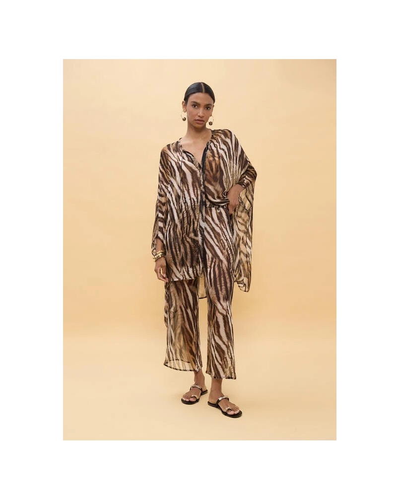 Lola Casademunt Zebra print pants brown/black