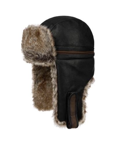 Stetson Bomber cap cowhide black/brown